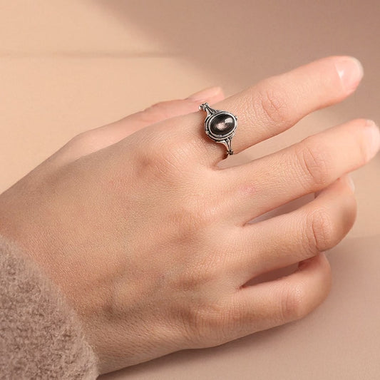 Justerbar ring ”Spiritual Reflection” i Hypersthene & Silver